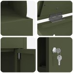 vidaXL Boîte de dépôt de colis Vert olive 44 x 35 x 59 cm Acier