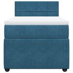 vidaXL Sommier à lattes de lit avec matelas bleu 90x200 cm velours