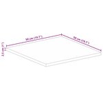 vidaXL Dessus de table 50x50x2 5 cm carré bois massif d'acacia