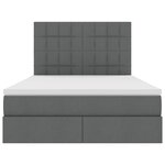 vidaXL Lit avec rangement et LED Gris foncé 140 x 190 cm Polyester