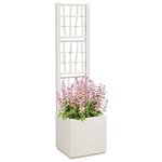 vidaXL Cache-pot de jardin Blanc 36 x 36 x 140 cm Polypropylène