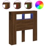 vidaXL Tête de lit à LED chêne marron 100x18 5x103 5cm bois ingénierie