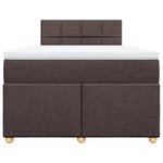 vidaXL Sommier à lattes de lit et matelas marron foncé 120x190cm tissu