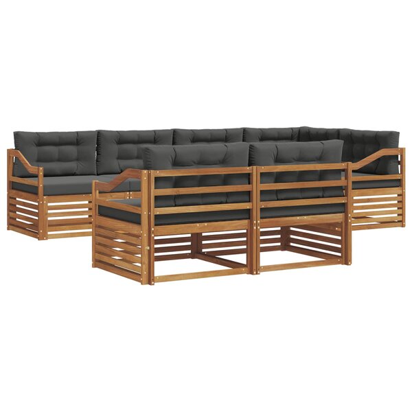 vidaXL Ensemble de canapés d'extérieur 7 pc Naturel et Anthracite