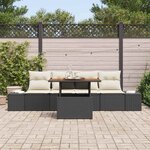 vidaXL Ensemble de canapé de jardin 5 Pièces Noir Poly rotin
