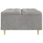 vidaXL Pouf de rangement Gris clair 80 x 80 x 45 cm Velours