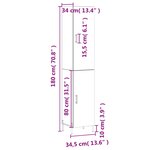 vidaXL Buffet haut Gris béton 34 5x34x180 cm Bois d'ingénierie