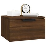 vidaXL Table de chevet murale Chêne marron 34x30x20 cm