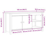 vidaXL Meuble TV Marron miel 103x36 5x52 cm Bois de pin massif