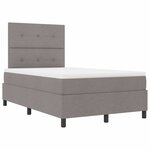 vidaXL Lit à ressorts avec tête de lit Taupe 120 x 200 cm tissu