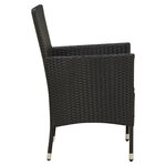 vidaXL Chaises de jardin avec coussins lot de 4 Résine tressée Noir