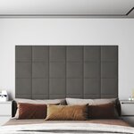 vidaXL Panneaux muraux 12 Pièces Gris foncé 30x30 cm Velours 1 08 m²