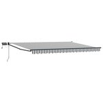 vidaXL Store rétractable manuel avec LEDs Anthracite et blanc 5 x 3 m