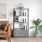 vidaXL Étagère Sonoma gris 80 x 30 x 155.5 cm Bois d'ingénierie