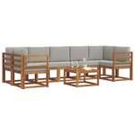 vidaXL Ensemble de canapés d'extérieur 8 pc Gris Naturel et Clair