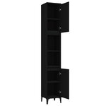 vidaXL Armoire de salle de bain noir 30x30x190 cm bois d'ingénierie