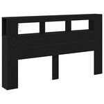 Tête de lit de rangement vidaXL avec éclairage LED Chêne noir 180x18 5x103 5 cm