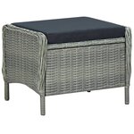 vidaXL Chaise inclinable de jardin tabouret Résine tressée Gris clair