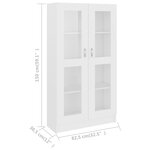 vidaXL Armoire à vitrine Blanc 82 5x30 5x150 cm Bois d'ingénierie