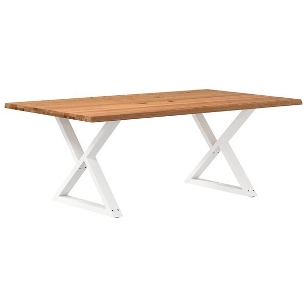 vidaXL Table à manger et bord naturel bois massif chêne