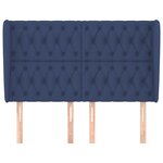 vidaXL Tête de lit avec oreilles Bleu 163x23x118/128 cm Tissu