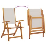 vidaXL Chaises pliables de jardin lot de 4 bois d'acacia et textilène