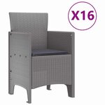 vidaXL Ensemble de salle à manger de jardin avec coussins 17 Pièces