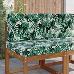 vidaXL Coussin de canapé d'extérieur 2 Pièces Motif feuille Polyester