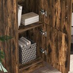 vidaXL Meuble de Rangement Chêne fumé 31 5 x 32 x 124 cm