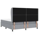 vidaXL Lit à ressorts avec matelas Gris clair 180 x 200 cm tissu
