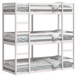 vidaXL Lit superposé triple sans matelas 80x200 cm bois de pin massif
