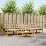 vidaXL Ensemble de canapés d'extérieur 5 pc Blanc et Beige