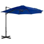 vidaXL Parasol de jardin en porte-à-faux mât en aluminium bleu azuré