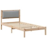 vidaXL Cadre de lit avec tête de lit Gris clair 90 x 190 cm Pin massif