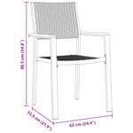 vidaXL Set de jardin 7 pièces dinatoire Noir Poly Rotin