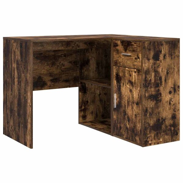 vidaXL Bureau d'angle avec tiroir 2 Pièces Chêne fumé 102 x 50 x 75 cm