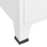 vidaXL Coffre de rangement industriel Blanc 75x40x115 cm Métal