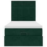 vidaXL Cadre de lit ottoman avec matelas vert foncé 90x190 cm velours