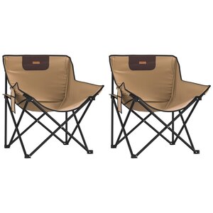vidaXL Chaise de camping avec poche pliable lot de 2 marron