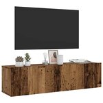 vidaXL Meuble TV mural vieux bois 120x30x30 cm bois d'ingénierie