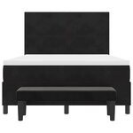 vidaXL Lit à ressorts avec matelas & banc noir 140x200 cm velours