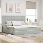 vidaXL Lit avec rangement et matelas Gris clair 200 x 200 cm Velours