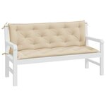 vidaXL Coussins de banc jardin lot de 2 beige 150x50x7 cm tissu Oxford