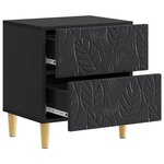 vidaXL Table de chevet 2 Pièces Noir 43 x 34 5 x 48 cm Bois d'ingénierie