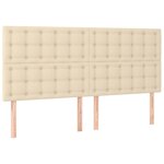 vidaXL Tête de lit à LED Crème 180x5x118/128 cm Tissu