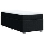 vidaXL Sommier à lattes de lit avec matelas Noir 100x200 cm Tissu