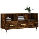 vidaXL Meuble TV chêne fumé 102x36x50 cm bois d'ingénierie