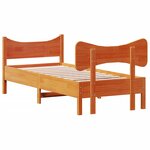 vidaXL Cadre de lit sans matelas cire marron 90x190 cm bois pin massif
