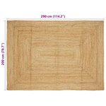 vidaXL Tapis Beige 200 x 290 cm Jute