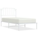 vidaXL Cadre de lit métal sans matelas avec tête de lit blanc 90x190cm